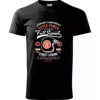 Pánské tričko Full Speed Super Power - Triko extra velké (5-8XL) - 6XL ( Černá )