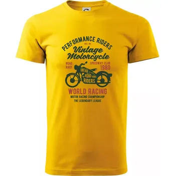 Pánské tričko Vintage Motorcycle - Triko extra velké (5-8XL) - 6XL ( Žlutá )