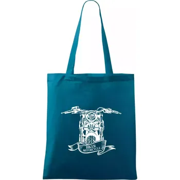 Biker Motorcycle motorka - Taška bavlněná - 42 x 38 cm ( Petrolejová )