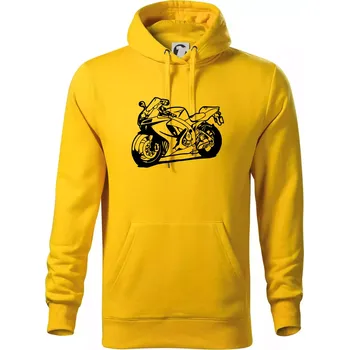 Pánská mikina Sportovní motorka - Mikina pánská Cape s kapucí - 2XL ( Žlutá )