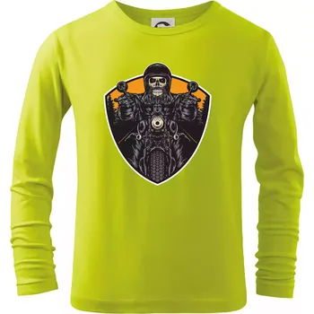 Chlapecké oblečení Road runner lebka - Triko dětské Long Sleeve - 146 cm/10 let ( Limetková )