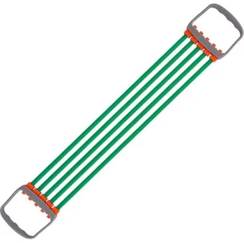 Barevné expandéry na posilování hrudníku a paží s 5 gumami pro domácí trénink celého těla zelená