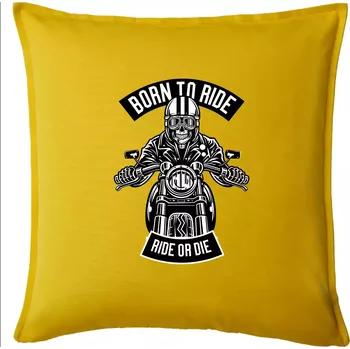 Polštář Lebka ride or die - Polštář 50x50 - 50x50 - Pouze potah ( Žlutá )