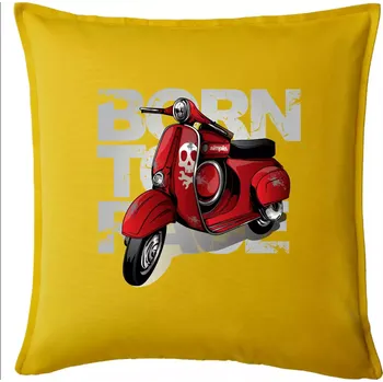 Polštář Scooter born to ride red - Polštář 50x50 - 50x50 - Pouze potah ( Žlutá )