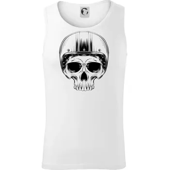 Motorkář lebka s kulatou hlavou - Tílko pánské Core - M ( Bílá )