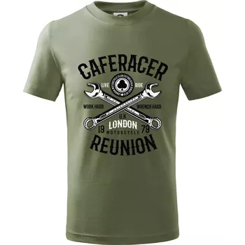 Dětská móda Caferacer Reunion - Tričko dětské bavlněné - 134 cm/8 let ( Khaki )