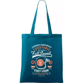 Full Speed Super Power - Taška bavlněná - 42 x 38 cm ( Petrolejová )