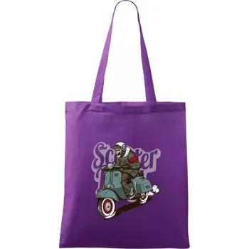 Skútr boy ve vaťáku - Taška bavlněná - 42 x 38 cm ( Fialová )