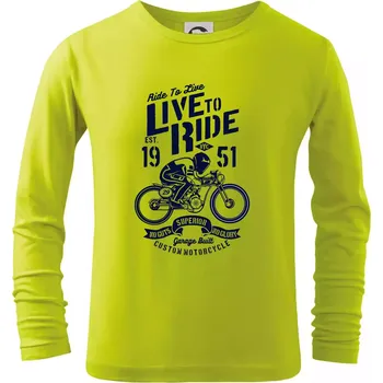 Dětská móda Live To Ride - Triko dětské Long Sleeve - 146 cm/10 let ( Limetková )
