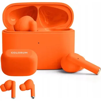 Sluchátka Bezdrátová sluchátka do uší Bluetooth TWS oranžová Colorum