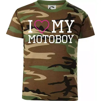 Chlapecké tričko I love my motoboy - Dětské maskáčové triko - 122 cm/6 let ( Hnědý maskáč )