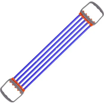 Barevné expandéry na posilování hrudníku a paží s 5 gumami pro domácí trénink celého těla fialová