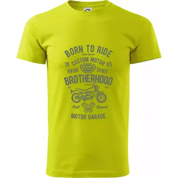 Motorcycle Brotherhood - Klasické pánské triko vyšší gramáže - 4XL ( Limetková )