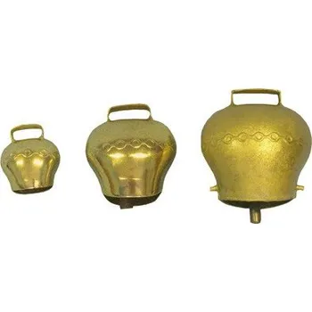 Pastevní zvonec plechový v mosazné barvě 60MM