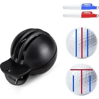 Golfové rukavice Oboustranná plastová šablona na značení golfových míčků T čára + 3 paralelní čáry 1 ks + 2 popisovače Pomůcka pro zarovnání při puttování