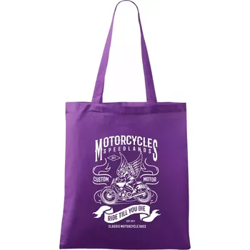 Nákupní taška Motorcycles speedlands - Taška bavlněná - 42 x 38 cm ( Fialová )