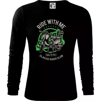 Pánské oblečení Ride With Me - Triko s dlouhým rukávem FIT-T long sleeve - M ( Černá )
