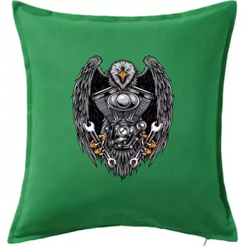 Polštář Moto orel - Polštář 50x50 - 50x50 - Pouze potah ( Středně zelená )