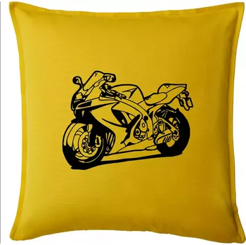Polštář Sportovní motorka - Polštář 50x50 - 50x50 - Pouze potah ( Žlutá )