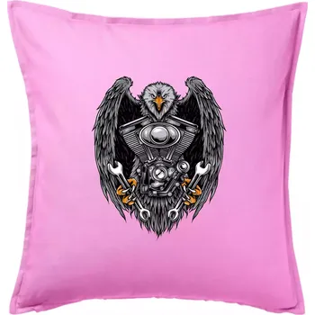 Polštář Moto orel - Polštář 50x50 - 50x50 - Pouze potah ( Růžová )