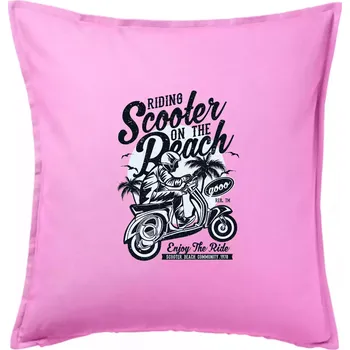 Polštář Scooter Beach - Polštář 50x50 - 50x50 - Pouze potah ( Růžová )