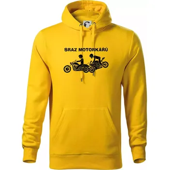 Pánská mikina Sraz motorkářů (Hana-creative) - Mikina pánská Cape s kapucí - 4XL ( Žlutá )