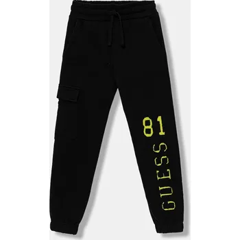 Chlapecké kalhoty Dětské bavlněné tepláky Guess L5YQ13.KAD74.9BYA černá 99X, vel. 122-125