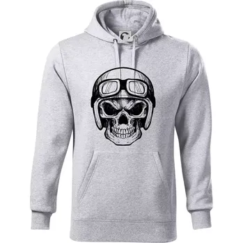 Pánská mikina Nasranej motorkář - Mikina pánská Cape s kapucí - 5XL ( Světlešedý Melír )