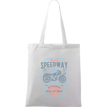 Speedway Motorcycle - Taška bavlněná - 42 x 38 cm ( Bílá )