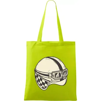 Nákupní taška Moto helma - žalud - Taška bavlněná - 42 x 38 cm ( Limetková )