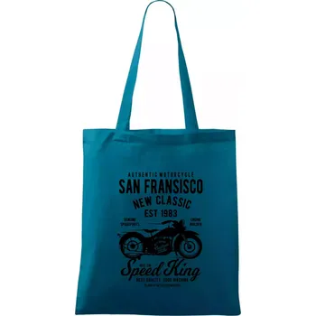 San Fransisco Motorcycle - Taška bavlněná - 42 x 38 cm ( Petrolejová )