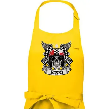 Kuchyňská zástěra Motorkář eso - Dámská zástěra na vaření - Univerzální velikost ( Žlutá )