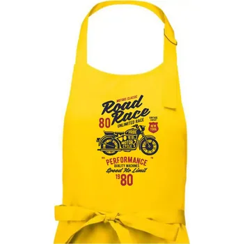 Kuchyňská zástěra Road Race Motorcycle - Pánská zástěra na vaření - Univerzální velikost ( Žlutá )