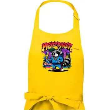 Kuchyňská zástěra Mýval - masked bandit grafitti - Pánská zástěra na vaření - Univerzální velikost ( Žlutá )