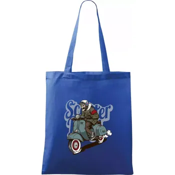 Nákupní taška Skútr boy ve vaťáku - Taška bavlněná - 42 x 38 cm ( Královská modrá )
