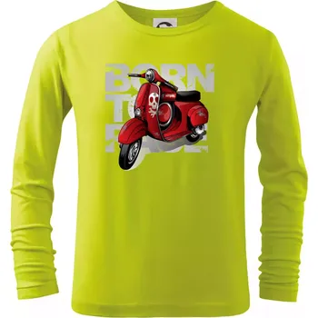 Dětská móda Scooter born to ride red - Triko dětské Long Sleeve - 158 cm/12 let ( Limetková )
