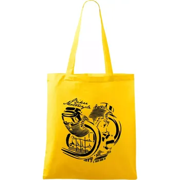 Biker Motorcycle motor - Taška bavlněná - 42 x 38 cm ( Žlutá )