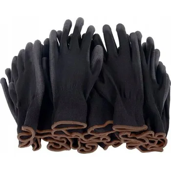 Pracovní rukavice Rukavice INDEX BHP polyuretanové černé rukavice prem velikost 7 - S 10 párů