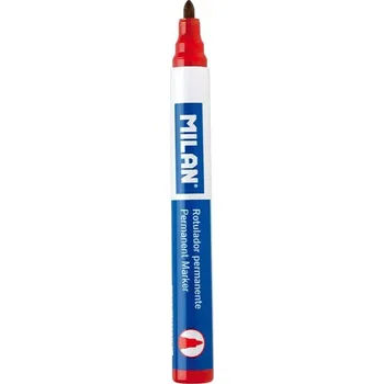 PERMANENTNÍ KULATÝ PERMANENTNÍ POPISOVAČ ČERVENÝ MILAN 1 Ks .