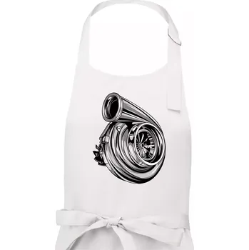 Kuchyňská zástěra Car turbo - Dámská zástěra na vaření - Univerzální velikost ( Bílá )