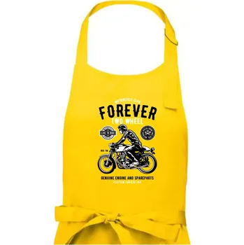 Kuchyňská zástěra Forever Two Wheel - Pánská zástěra na vaření - Univerzální velikost ( Žlutá )