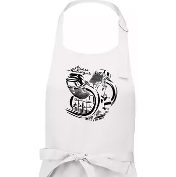 Kuchyňská zástěra Biker Motorcycle motor - Pánská zástěra na vaření - Univerzální velikost ( Bílá )