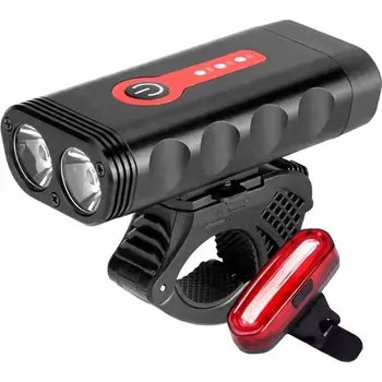 Cyklosvítilna SVĚTLO NA KOLO LED PŘEDNÍ + ZADNÍ NA ŘÍDÍTKA S FUNKCÍ POWERBANKY