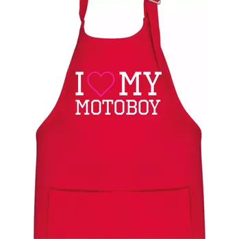 Kuchyňská zástěra I love my motoboy - Dětská zástěra na vaření - Univerzální velikost ( Červená )