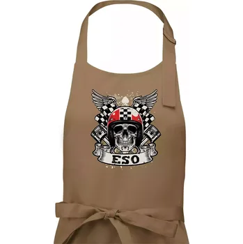 Kuchyňská zástěra Motorkář eso - Pánská zástěra na vaření - Univerzální velikost ( Cappuccino )