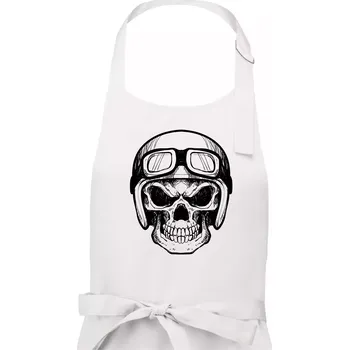 Kuchyňská zástěra Nasranej motorkář - Pánská zástěra na vaření - Univerzální velikost ( Bílá )