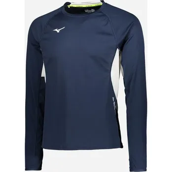 Pánské oblečení Mizuno Premium LS RN Tee M - Navy Velikost: S