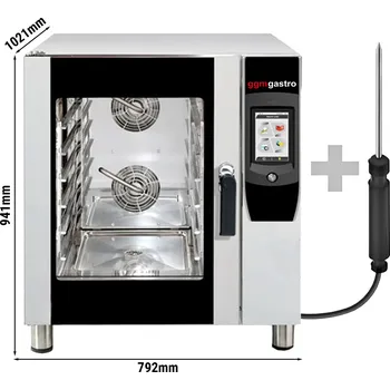 Lednice G.Gastro Kombinovaný konvekomat - dotykový - 6x GN 1/1 - s umývacím systémem