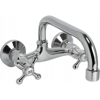 Vodovodní baterie Kuchyňská nástěnná baterie Garmand retro stříbrná