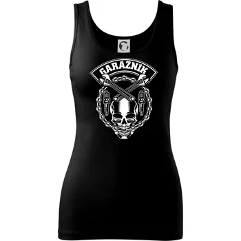 Dámské tričko Lebka garážník - Dámské tílko - L ( Černá )